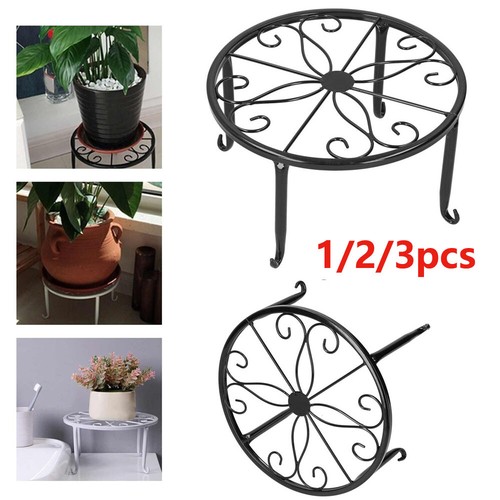 Round wrought iron plant stand - iron,