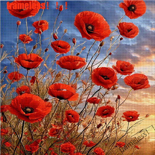 Beautiful poppies stamped - poppies,
