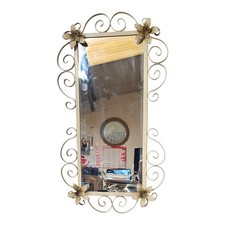 Vintage 50s/60s Rustic Wrought Iron Wall Mirror