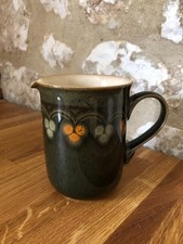 DENBY OBERON Milk Jug Small Used Vintage r Dark Green 1960's - Small Chip