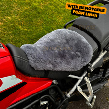 Grey motorcycle sheepskin - grey,