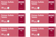 6 x FERROUS SULPHATE 200mg