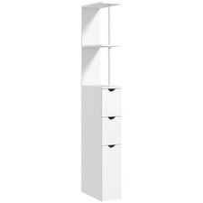 HOMCOM Tall Bathroom Cabinet Bathroom Storage Cabinet with Shelf Drawers White