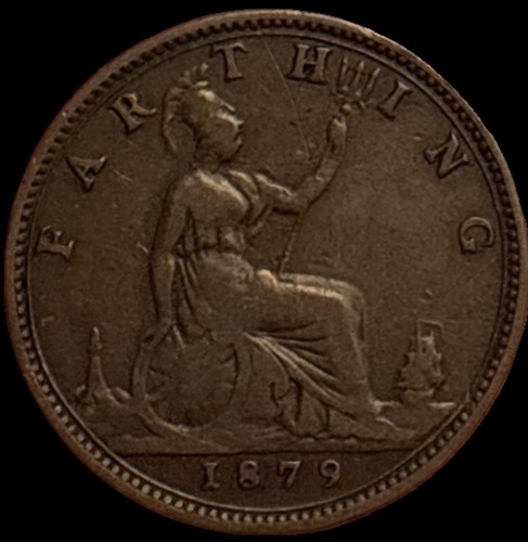 1879 queen victoria farthing - 1879,