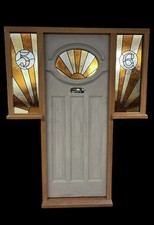 Bespoke Art Deco Doors Side Panels Made To Order Stained Glass Period Hardwood
