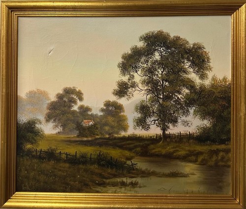 Rural landscape oil canvas - landscape, on