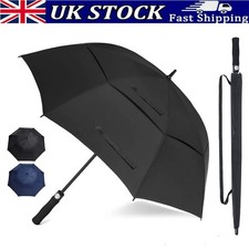 68" Extra Large Golf Umbrella Automatic Black Windproof Wind Vented Canopy Storm