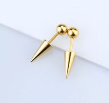 Cone Spike Barbell Stud Helix Earrings Screw Back Surgical Steel Punk Earring UK