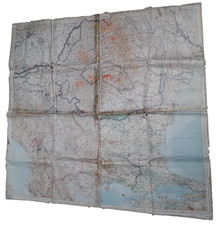 1:1000000 German Luftwaffe Pilot's Map, 1940, WW2, with Annotations, Historical