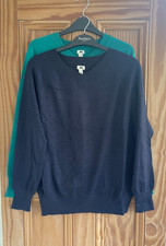 EX River Island Brand New Soft Feel V Neck Jumper Navy Blue Green Size S - XXL