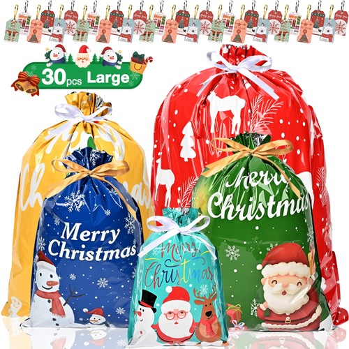 Christmas wrapping bags 30pcs - christmas,