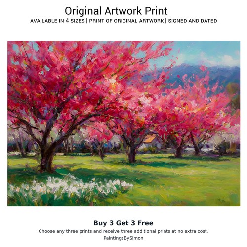 Pink cherry blossom - blossom, 5"x7"