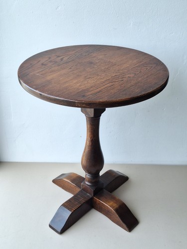 Vintage oak wood side table - wood,