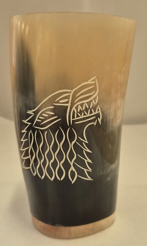 Buffalo horn mug with - horn, viking