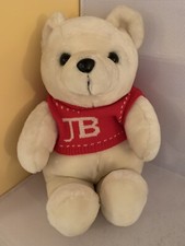Allders Christmas JB Jingle Bear White Teddy Plush Soft Toy 18” + Tag Vintage