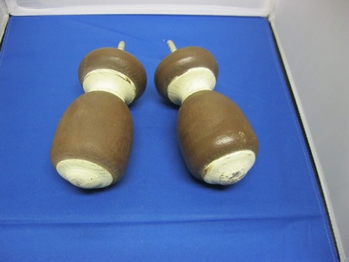 Vintage pair wooden finial - wooden,