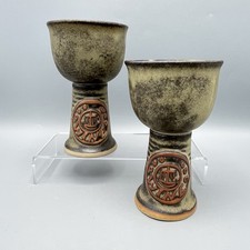 Tremar Pottery Wine Goblet X2
