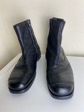 Vintage Hugo Boss Black Leather Chelsea Zip Ankle Boots Leather Sole Mens Size 6