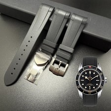 22mm Black Rubber Watch Strap