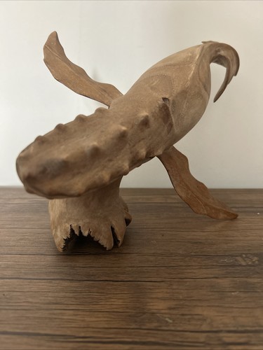Wooden whale carving - whale,