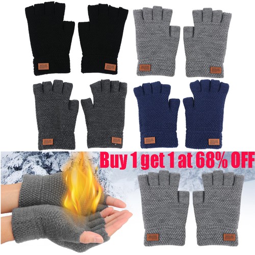 Thermal fingerless gloves mens - fingerless,