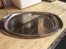 Vtg Alessi Oval Tray~Italy,Stainless Steel INOX 18/10,Large 18” x 12 1/2” Used.