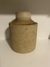 Antique English 10” Unmarked Reverse Glaze Stoneware Crock Jug Dairy Oil