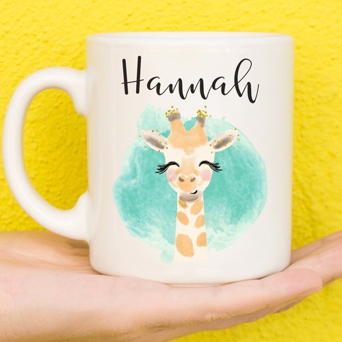 Personalised giraffe mug - personalised, |