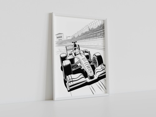 Retro vintage poster car - f1,
