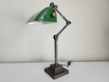 Dugdills. Rare large 3 arm Bankers lamp. 1920/30s industrial Angle poised lamp.