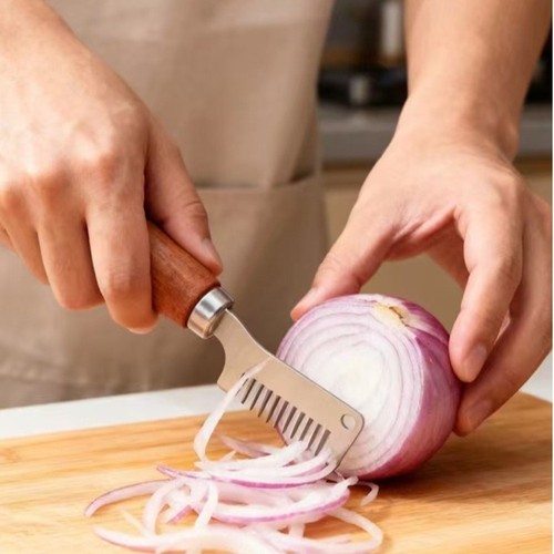 Stainless steel onion cutter - steel,
