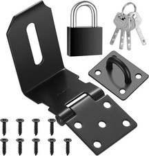 4 Inch 90 Degree Heavy Padlock Hasp, Right Angle Door Clasp Door Lock, Stainless