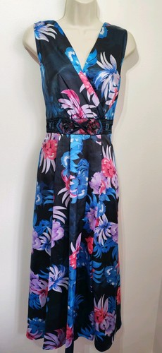 Berketex black floral satin