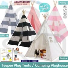 KIDS TEEPEE TENT PLAY HOUSE CHILDREN WIGWAM CANVAS INDOOR OUTDOOR CAMPING