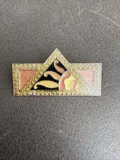 Pierre Bex Art Deco Revival Enamel Pin - Vintage 1970s