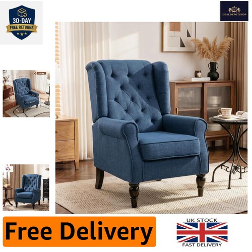 Stylish blue wingback chair - stylish,