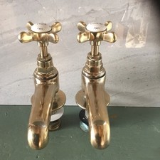 Refurbished￼ Bristan￼ brass basin taps New washers and ready to fit ￼D 1