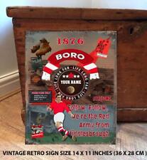 PERSONALISED Middlesbrough BORO NO1 FAN FOOTBALL Vintage Metal Wall Sign RS535