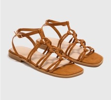 Size 6 EUR 39 BNWT Tan Gladiator Sandals Cruise Holiday Beach Summer Work 