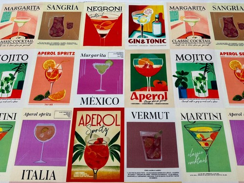 Classic cocktails fabric - classic,