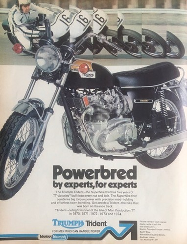 Triumph trident original 1974 - triumph,