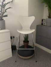 Fritz Hansen Series 7 White and Chrome Bar Stool