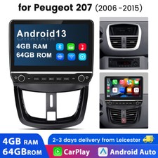 4+64G For Peugeot 207 2006-2015 Android14 CarPlay 10.1"Car Stereo GPS Nav RDS BT