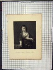 Original Old Antique Print