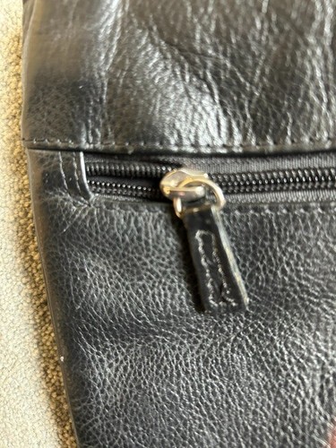 Black leather shoulder - black,