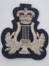 British Army Musician Bullion Thread Patch Badge Black Bandmaster 