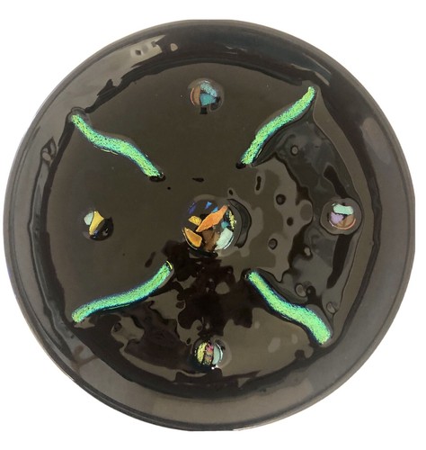Fused dichroic art glass - glass, plate
