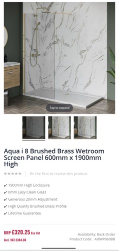 Aqua shower screen glass - screen,