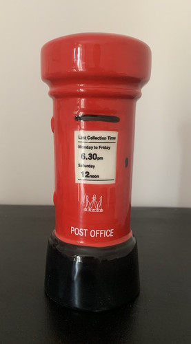 Red black post office pillar - &,