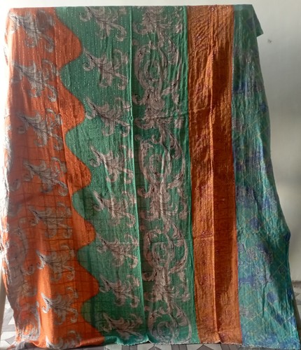 Vintage kantha quilt throw - vintage,